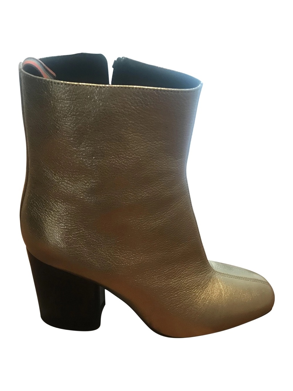Paul smith metallic gold leather ankle boots